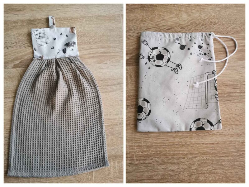 Kéztörlő és snackbag - szendvics, nasitartó szett.